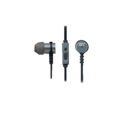 ISY Metal In-Ear Headset, grey, In-ear Kopfhörer  Grau