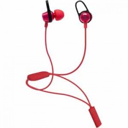 Bluetooth Headphones | Bandido BT Earbud -Red Mic+control; 5hr btty Tough metal housing hifi sound enhanced bass