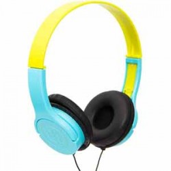 Wicked | Wicked Audio Rad Rascal Kid's Headphone - Sky Blue/Slime. Just for Kids. Kid Sized. Kid Safe Volume.  4' Cord. With a small size for little 