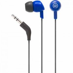 Wicked | Wicked Audio Brawl Earbud - Deep Sea (Blue). Wired Earbud. 3 Cushion Pairs - Small, Medium, Large. 45-degree Smart Plug. Noise Isolation.