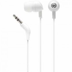 Wicked | Wicked Audio Brawl Earbud - White Knuckle (White). Wired Earbud. 3 Cushion Pairs - Small, Medium, Large. 45-degree Smart Plug. Noise Isolati