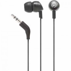 Wicked | Wicked Audio Brawl Earbud - Blackbelt (Black).  Wired Earbud. 3 Cushion Pairs - Small, Medium, Large. 45-degree Smart Plug. Noise Isolation.