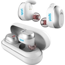 Gerçek Kablosuz Kulaklıkların | Elari NanoPods Sport TWS Stereo Bluetooth 5.0 Kulaklık - 20 Saate Varan Şarj Süresi - IP67 Suya Dayanıklılık - Hi-Fi Ses - Beyaz