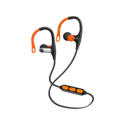 In-ear Headphones | SBS Fit Runner - Kopfhörer mit Ohrbügel (In-ear, Schwarz/Orange)