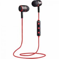 In-ear Headphones | Naxa Bluetooth® Isolation Earphones with Microphone & Remote - Red