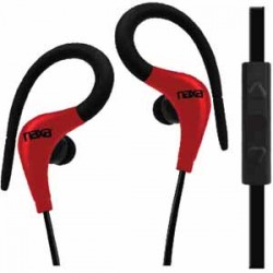 In-ear Headphones | Naxa SPIRIT Performance Sport Earphones with Microphone - Red