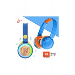 JBL | JR300BT Mavi Bluetooth Kulak Üstü Çocuk Kulaklığı ve JR Pop Mavi Hoparlör Seti