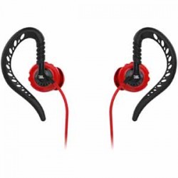 JBL Focus 100 Women Behind-the-Ear, Sport Headphones with Twistlock™ Technology - Black/Red