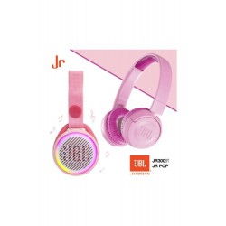 JR300BT Pembe Bluetooth Kulak Üstü Çocuk Kulaklığı ve JR Pop Pembe Hoparlör Seti