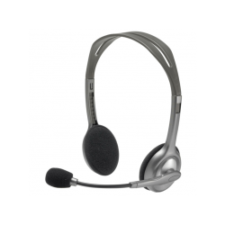 Kopfhörer mit Mikrofon | LOGITECH H110 - PC Headset (Kabelgebunden, Binaural, On-ear, Schwarz/Silber)