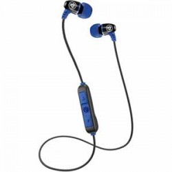JLab Metal Bluetooth Rugged Earbuds with Built-In Microphone - Black/Blue