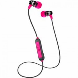 JLab Metal Bluetooth Rugged Earbuds with Built-In Microphone - Black/Pink