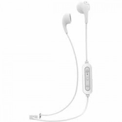 In-ear Headphones | iLuv Soft Touch Rubber-Coated Bluetooth Earphones with Built-in Mic - White