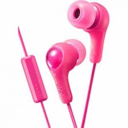 JVC Gumy Plus Inner Ear Headphones with Remote & Microphone - Pink