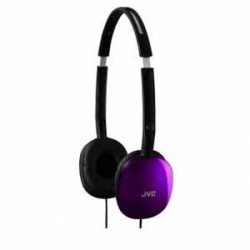 JVC Flats Slim, Compact On-Ear Headphones - Violet