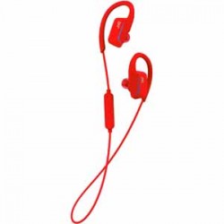 JVC HAEC30BTR Sport BT Headphone-Red 8Hr Btty water resistant Ear clip, mic & remote