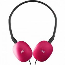 JVC Flats Slim, Compact On-Ear Headphones - Pink