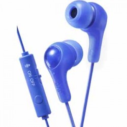 JVC HAFX7GA Blue Gaming Gumy Blue In-line remote/mic S/M/L silcone earpieces