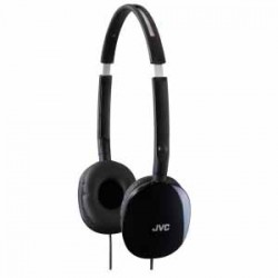 JVC Flats Slim, Compact On-Ear Headphones - Black