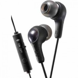 JVC HAFX7GB Black Gaming Gumy Black In-line remote/mic S/M/L silcone earpieces