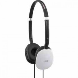 JVC Flats Slim, Compact On-Ear Headphones - White