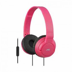 JVC Colorful Lightweight On-Ear Headphones with Mic - Red