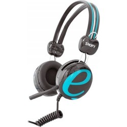 Gaming Headsets | Snopy Sn-98A İnternet Kafe Esnek Kablo Gri/Mavi Mikrofonlu Kulaklık