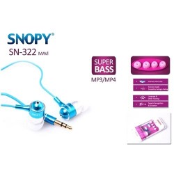 Kulak İçi Kulaklık | Snopy Sn-322 Mavi Mp3/Mp4 Lüks Kulaklık