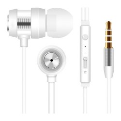 Kulak İçi Kulaklık | Snopy SN-J01 Mobil Telefon Uyumlu Kulak İçi Beyaz/Gümüş Mikrofonlu Kulaklık
