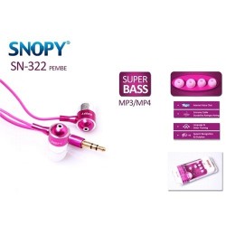 Fülhallgató | Snopy Sn-322 Pembe Mp3/Mp4 Lüks Kulaklık