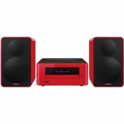 Colibrino CD Hi-Fi Mini System with Bluetooth (Red), Digital Amplifier Circuitry for Clear Audio, Plays Audio CD, MP3 CD, CD-R, CD-RW, Bluet