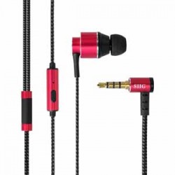 In-ear Headphones | Siig High Resolution Dynamic Bass Enhanced In-Ear Earphones with Microphone - Red