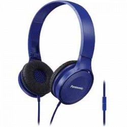 On-ear Headphones | Panasonic Lightweight On-Ear Headphones with Mic + Controller - Blue