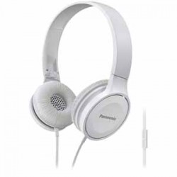 Panasonic Lightweight On-Ear Headphones with Mic + Controller - White