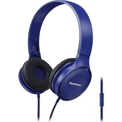 Panasonic | Panasonic RP-HF100ME-A Mavi Kablolu Kulak Üstü Mikrofonlu Katlanabilir Stereo Kulaklık