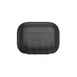Baseus | Shell Pattern Apple Airpods Pro Toz Korumalı Kaymaz Silikon Kılıf Siyah