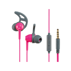 Sport fejhallgató | HAMA 177022 sport fülhallgató 'action sport' mikrofonnal, szürke-pink
