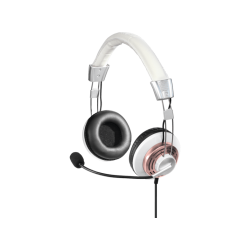 Kopfhörer mit Mikrofon | HAMA Style - PC-Headset (Kabelgebunden, Stereo, On-ear, Pink/Weiss)
