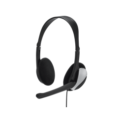 Kopfhörer mit Mikrofon | HAMA Essential HS 200 - PC-Headset (Kabelgebunden, Stereo, On-ear, Schwarz)