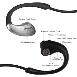 AWEI | Awei Sport Bluetooth Kulaklık (Suya Dayanıklı) A885BL - Iron Gray