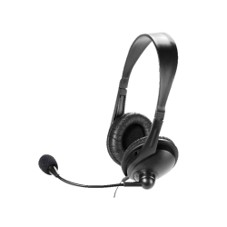 Micro Casque | VIVANCO STEREO - Office Headset (Kabelgebunden, Binaural, On-ear, Schwarz)