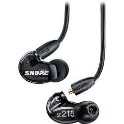 Single-Ear Headsets | Shure SE215 Sound-Isolating In-Ear Stereo Earphones (Black)