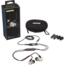 Shure SE215 Sound-Isolating Earphones with 3.5mm Remote/Mic Cable (Clear)