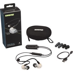 Shure SE215 Wireless Sound-Isolating Earphones with Bluetooth 5.0 Cable (Clear)