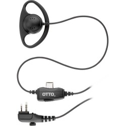 Headsets | Otto Engineering Fixed Ear Hanger with In-Line PTT and Mic - Hytera HS 2-Pin (Black)
