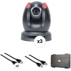 Datavideo 3 Camera PTC-150T GoKit with Cable & Wheeled Case
