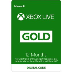 Microsoft Xbox Live Gold (12-Month, Download)