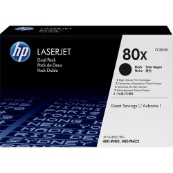 HP 80X LaserJet Black Toner Cartridge Dual Pack
