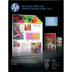 HP | HP Color Laser Brochure Paper (Glossy) for Laser Printers - 8.5x11 (Letter) - 150 Sheets