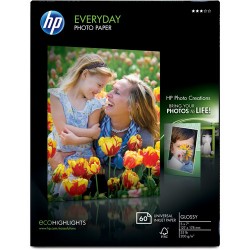 HP Everyday Glossy Photo Paper (5.0 x 7.0, 60 Sheets)